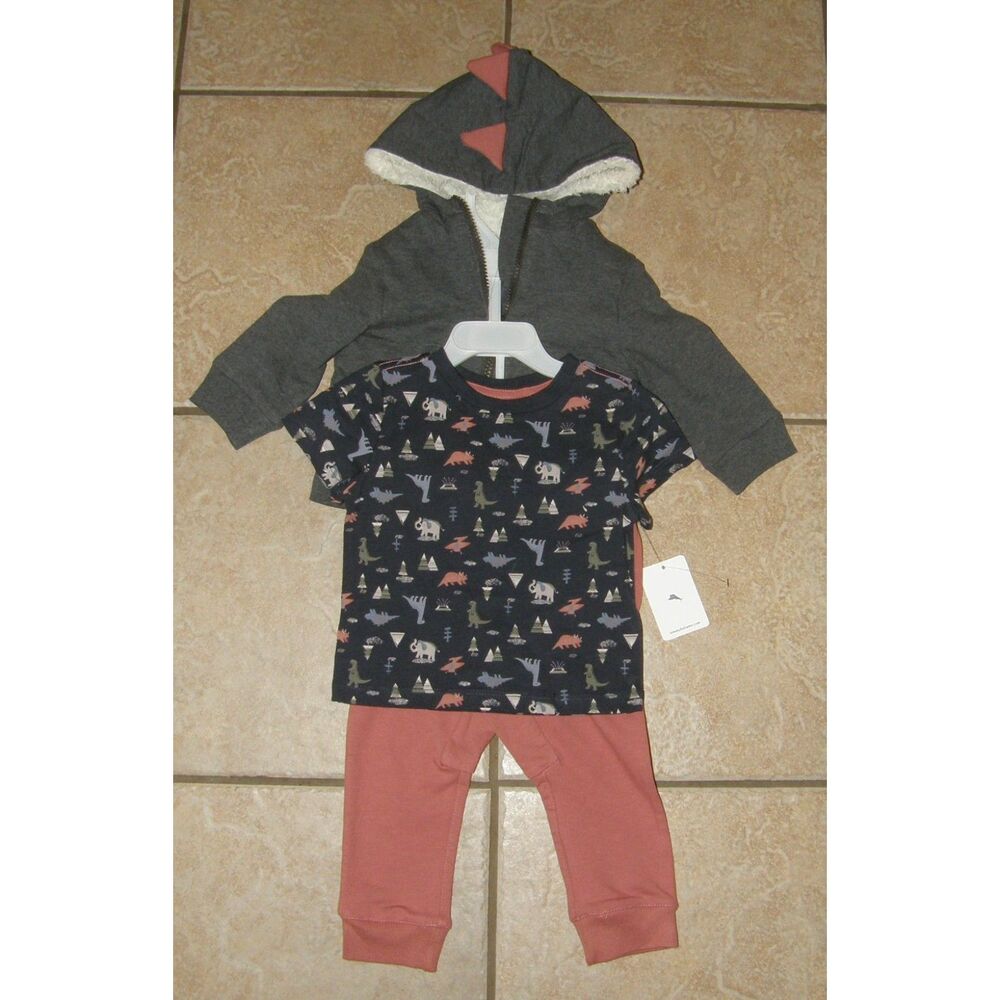 TOMMY BAHAMA Boys Sz 12 Months Pants, Shirt & Hooded Jacket 3 Pc Outfit Set NEW